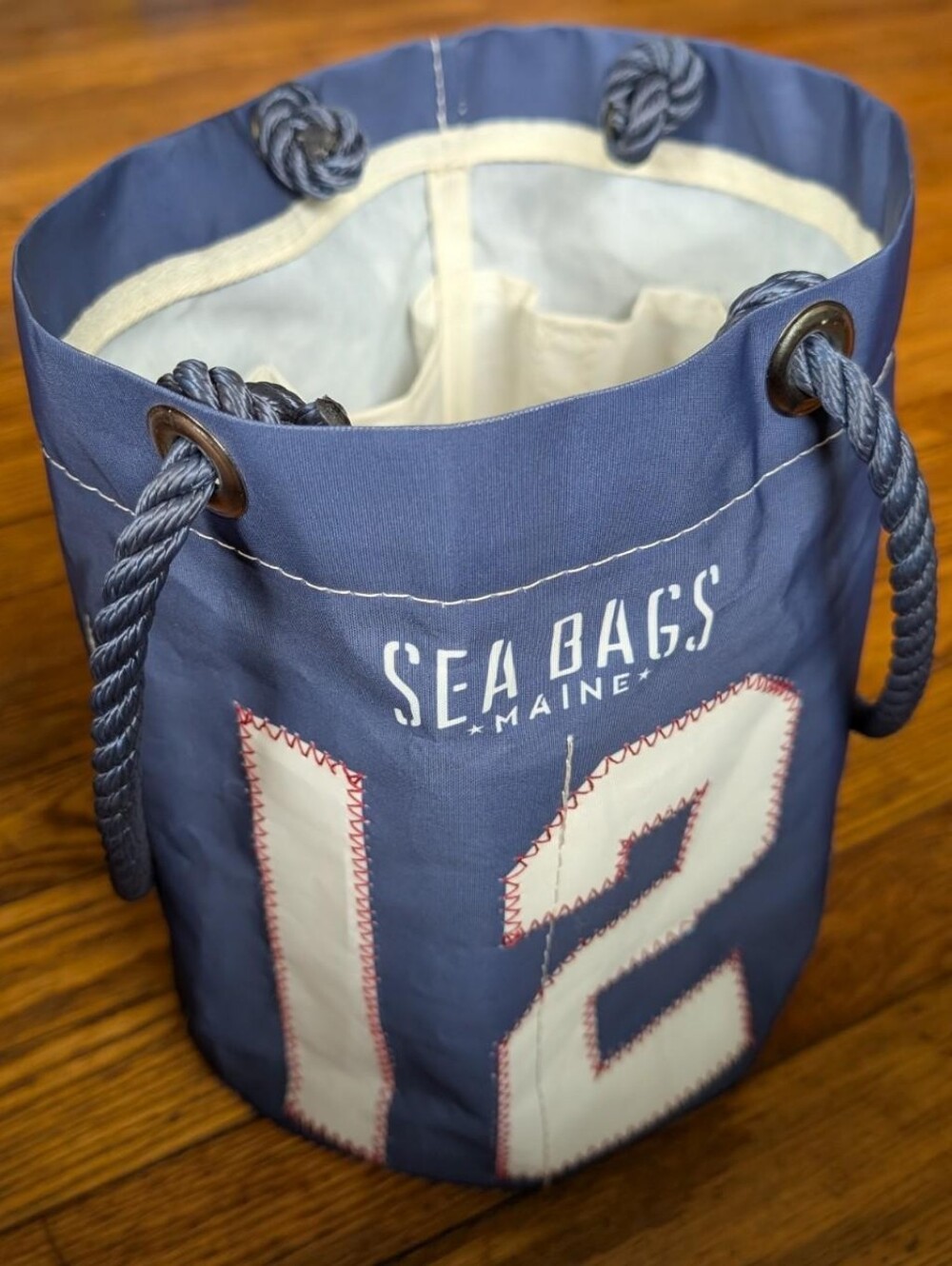 Sea Bags Of Maine Beverage Tote Blue # 12 Tom Brady NE Patriots Rare